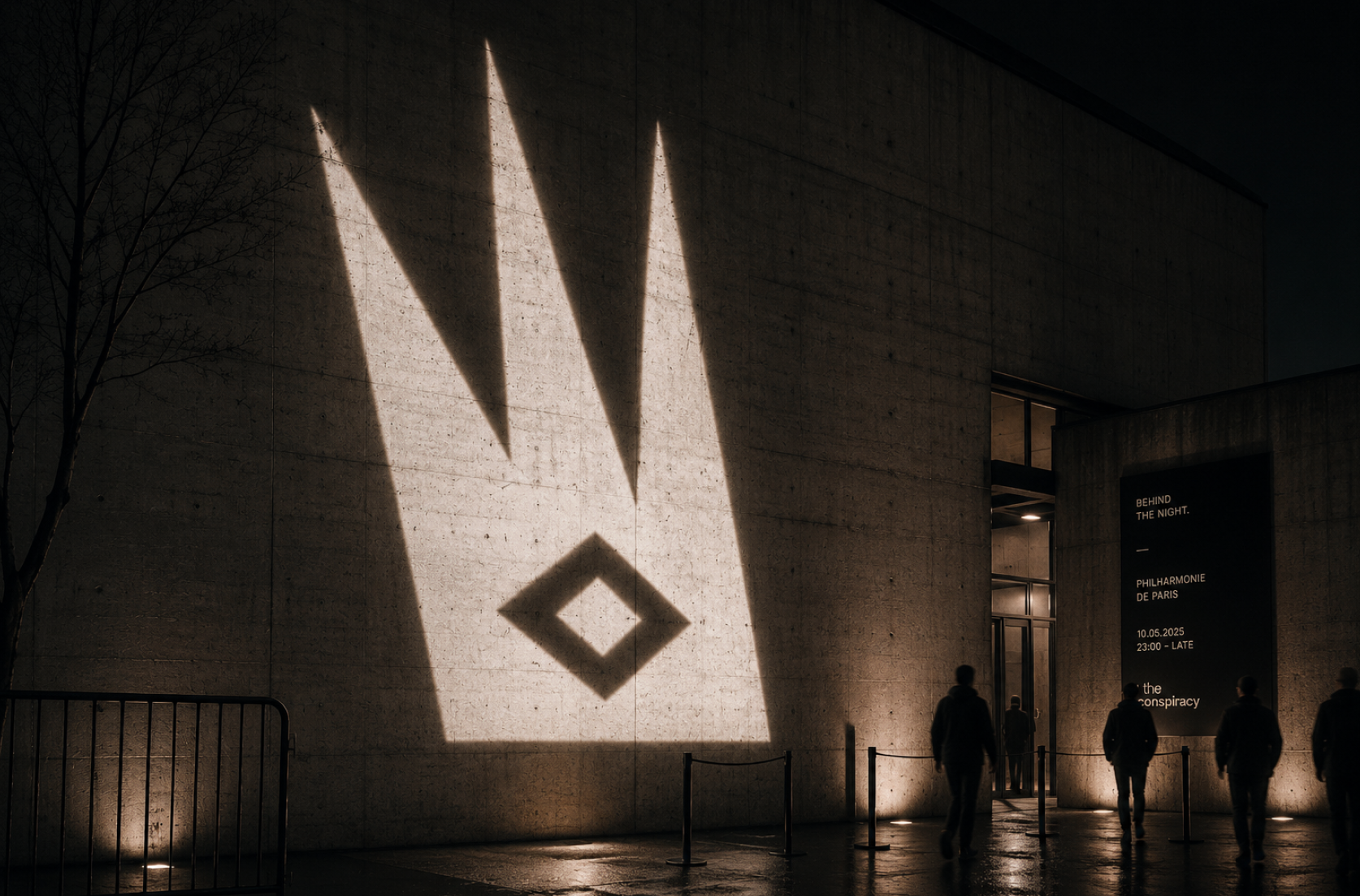 Projection de l’identité The Conspiracy sur la Philharmonie de Paris